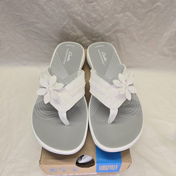 Clarks Breeze Opal Sandal in White, Women's Size 8, New in Box - Picture 2 of 7